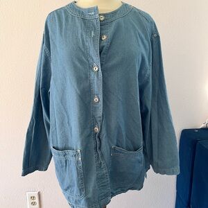Vintage B Blast plus denim button down top tunic jacket